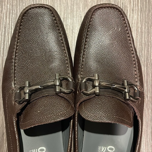 Men’s Brown Ferragamo Loafer Slip On Sz 10.5 - Picture 9 of 10